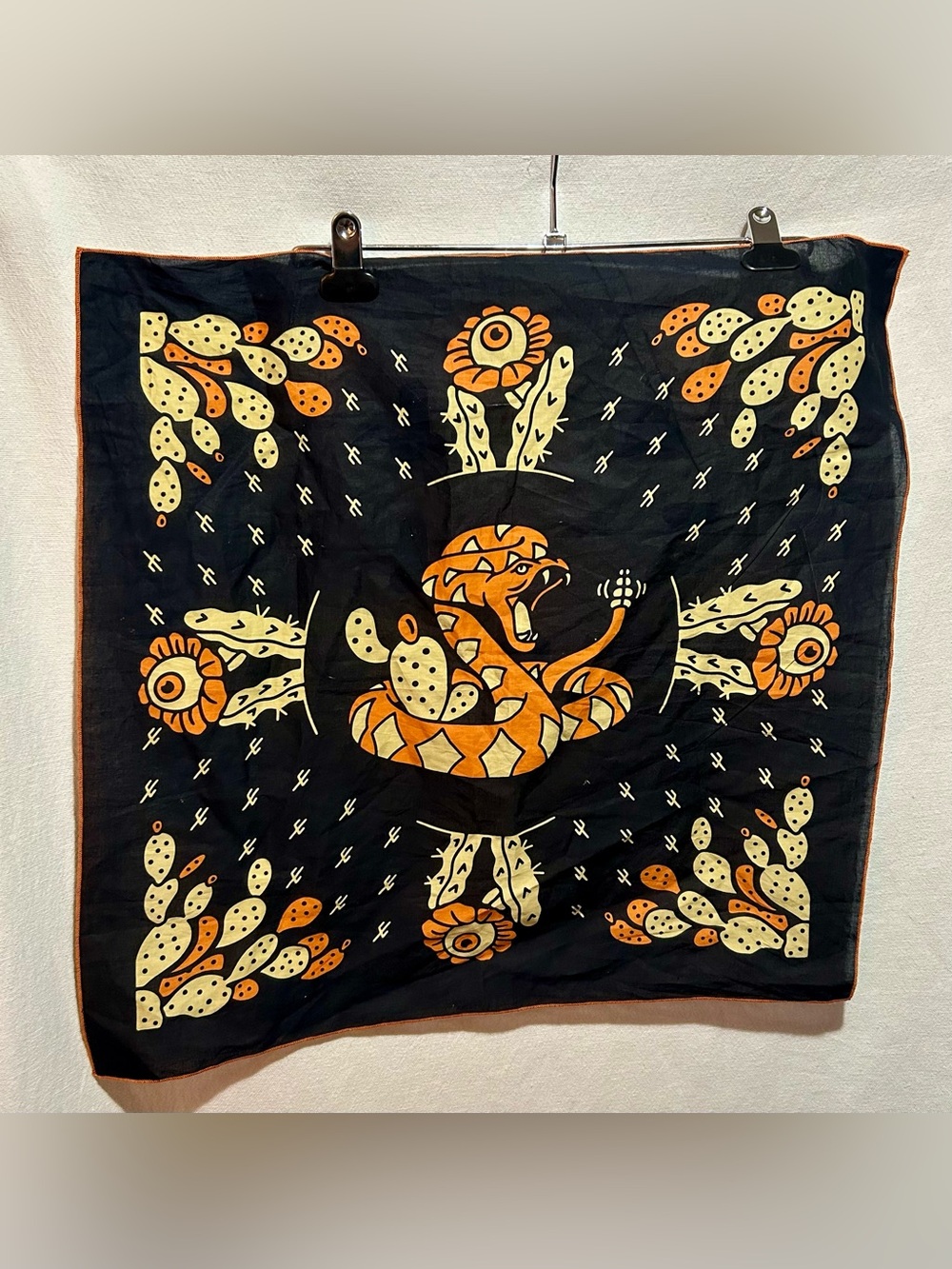Bandits Bandanas Cactus Dream Rattlesnake Organic Cotton 21x21 Western